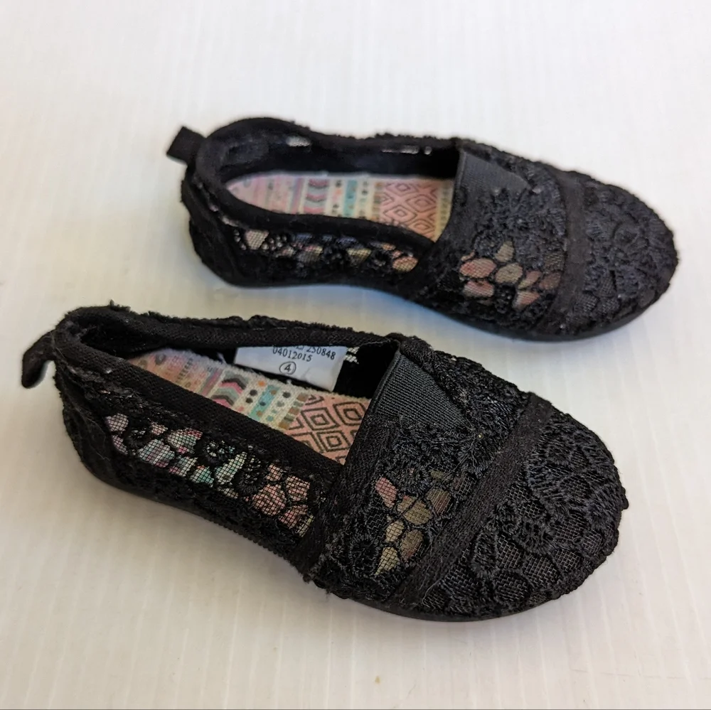 KOALA KIDS baby girl black lace loafers